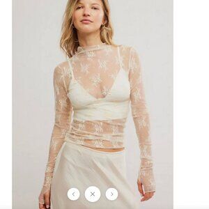FREE PEOPLE / URBAN OUTFITT Free People Lady Lux Layering Top in Evening Creme